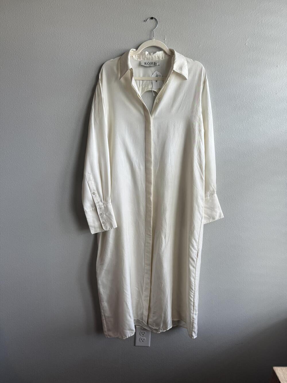 Silk Open Back Wrap Dress | Róhe | 38 (10)